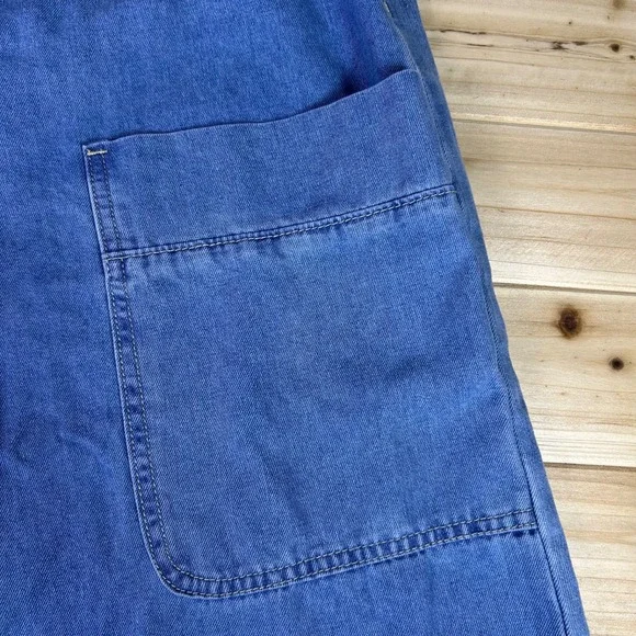 Shein Jeans Womens 27 Wide Leg High Rise Elastic Waist Angled Hem Denim Jeans - Picture 4 of 15